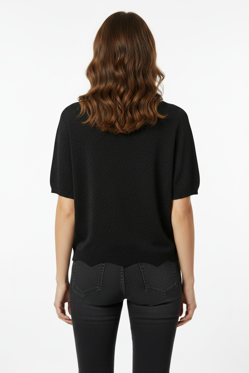 T-shirt nera Metal Donna Akè