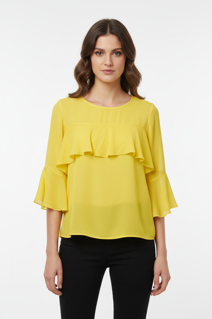 Modella con blusa gialla - fronte