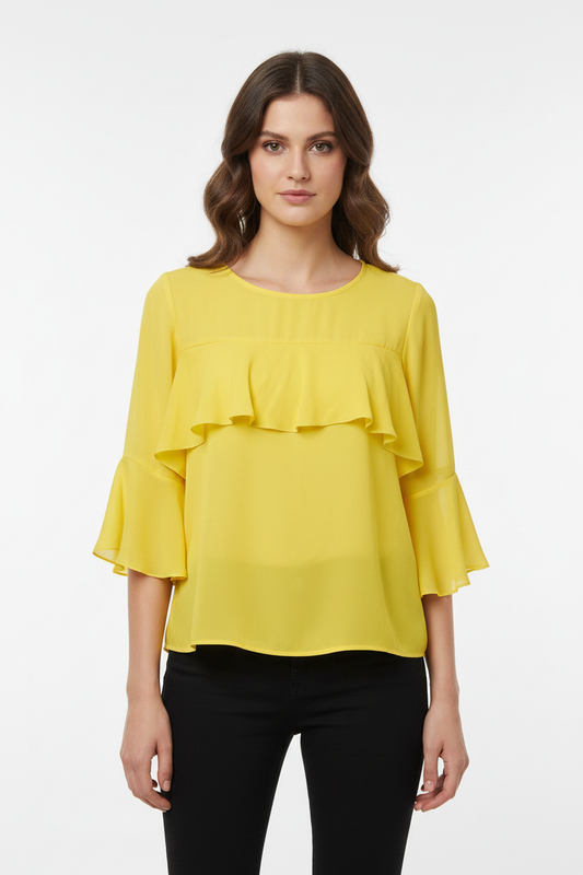 Modella con blusa gialla - fronte