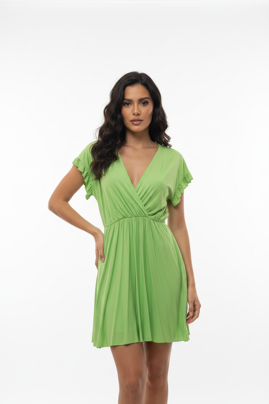 Vestito verde lime mini - fronte